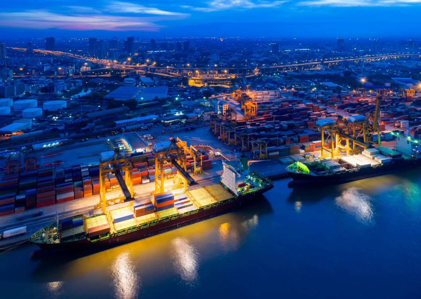 Shipping vessels in dock at Bangkok Port in Klong Toey. The World Bank on Monday said that economic growth in the second quarter this year declined more than expected to 1.8% on a year-to-year basis.