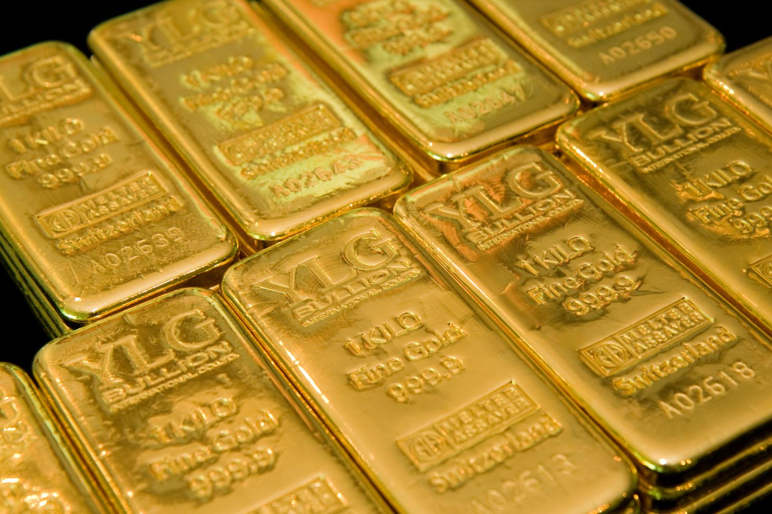 Gold bars are arranged at the headquarters of YLG Bullion International in Bangkok.