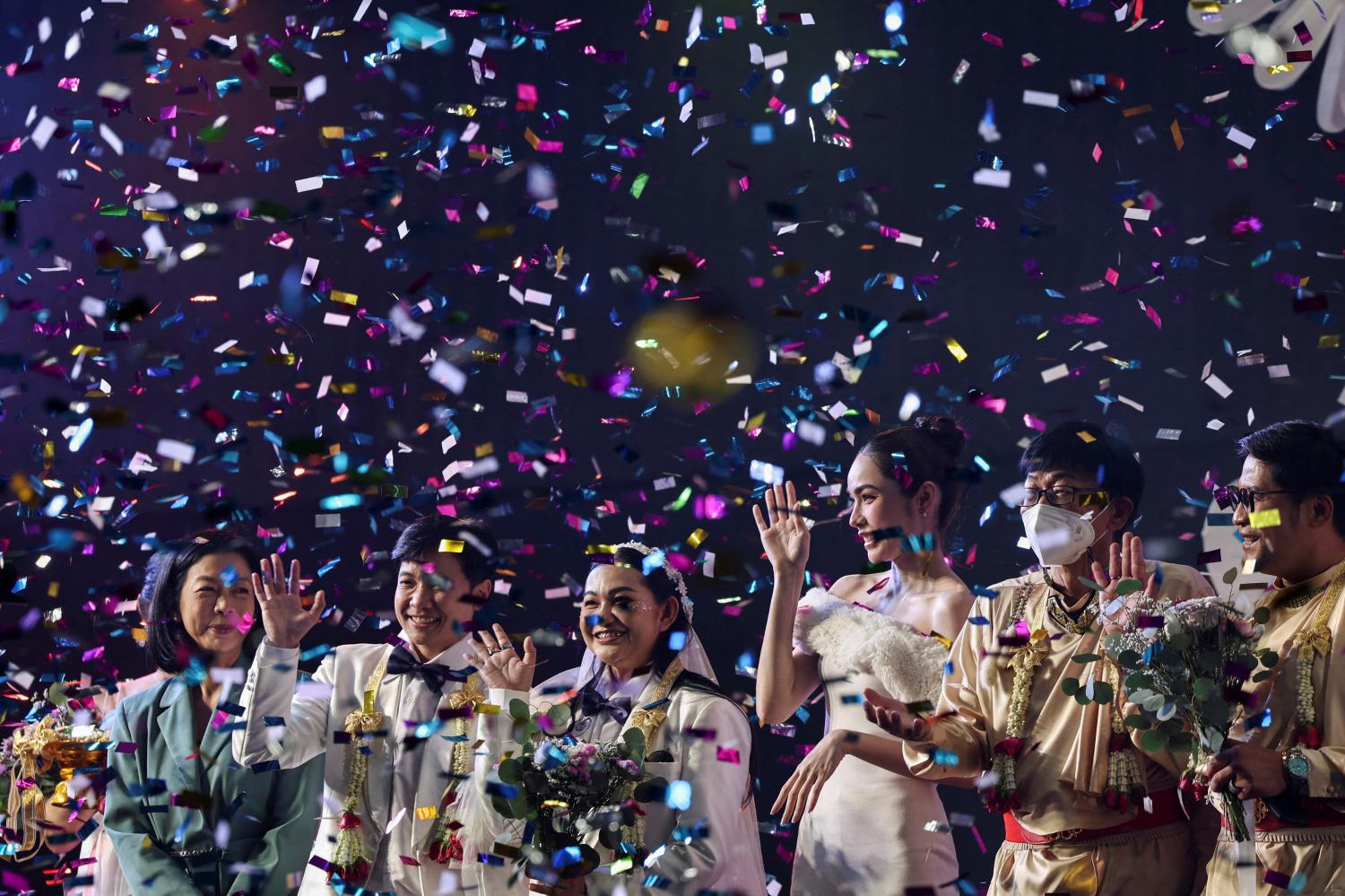 LGBTIs celebrate the country's Marriage Equality Bill, on Jan 23. Photo: Chalinee Thirasupa / Reuters