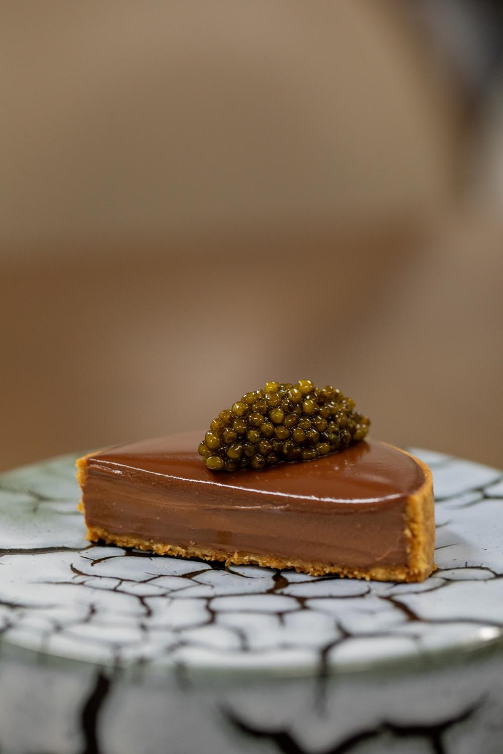 Chef Bruno Verjus' chocolate tart. 