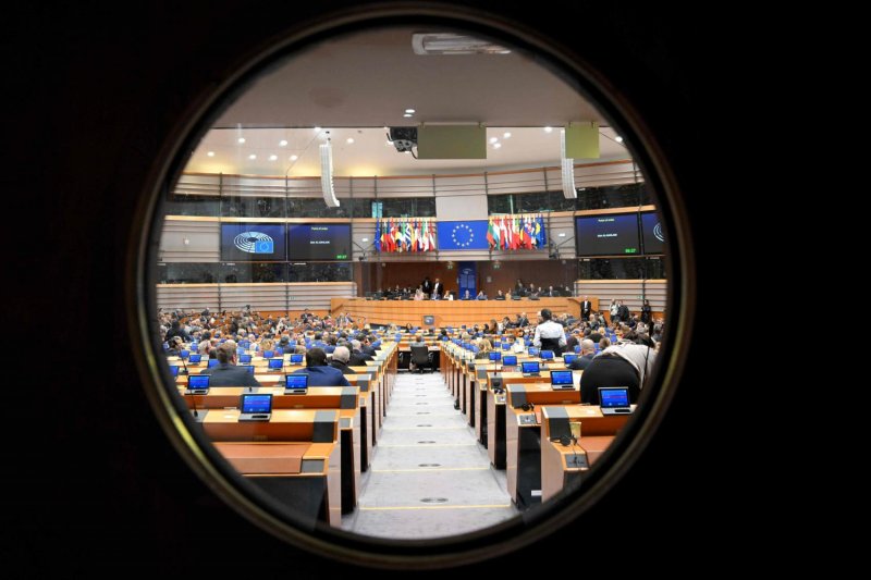 File photo dated Nov 12 shows members of the European Parliament attending a session in the hemicycle in Brussels. (Photo: AFP)