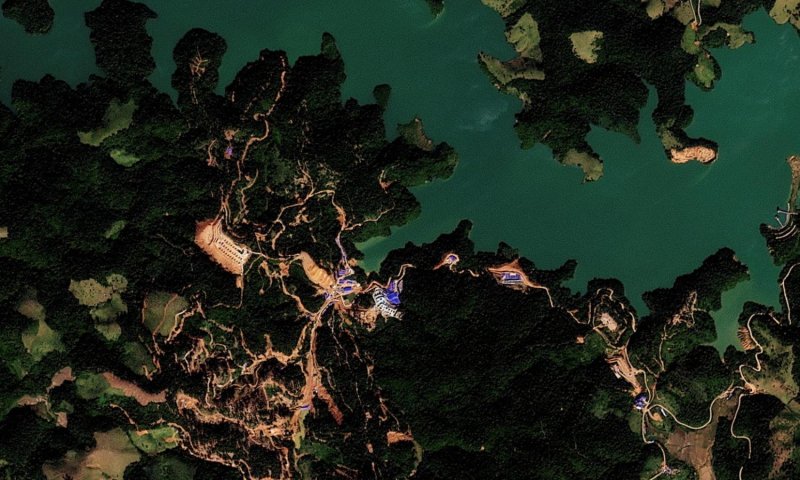 Rare-earth mining activity at the Nam Ngiep Reservoir, Mekong Tributary, in Xiangkhouang province, Laos, on Nov 15. (Photo: Reuters)