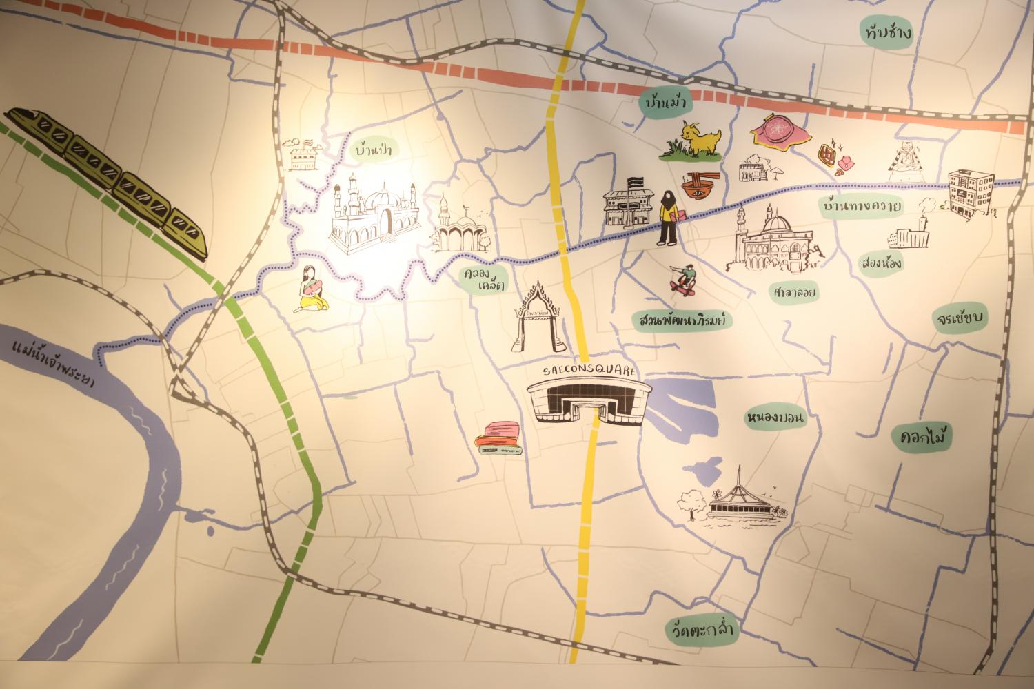 แผนที่บริเวณคลองประเวศบุรีรมย์