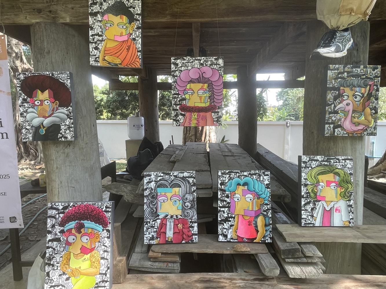 right Paintings by Charinrat Singhan. Photos: Suwitcha Chaiyong