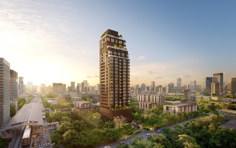 An artist's rendition of The Monument Sathon, a joint-venture condominium project between Sansiri and Nomura Real Estate, which launched earlier this month and recorded 500 million baht in sales.