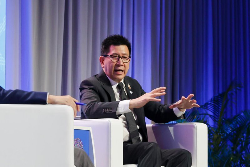 Strategic vision: Finance Minister Ekniti Nitithanprapas discusses the 'Bangkok Dialogues Notes', outlining Thailand's message on global cooperation, economic resilience and its role as a trusted connector following the IMF-World Bank Group Annual Meetings on Saturday.