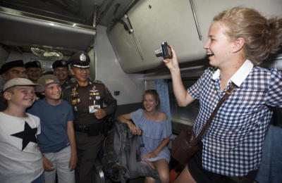 All aboard for photos