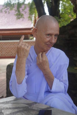 The only farang in the temple