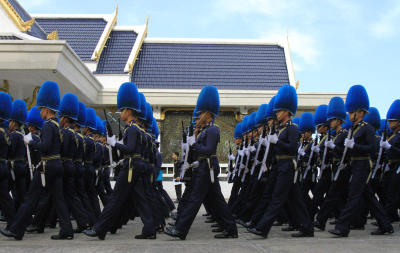 ทหารรักษาพระองค์ซ้อมพิธีถวายสัตย์ปฏิญาณของทหารรักษาพระองค์