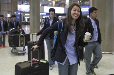 ทัพนักกีฬาไทยถึงสนามบินอินชอล