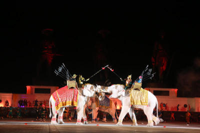 ซ้อมแสงสีเสียงก่อนเปิดราชภักดิ์ โชว์ไฮไลก์พระนเรศวรยุทธหัตถี