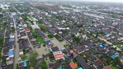 ภาพมุมสูง น้ำท่วมใน อ. เมือง จ.นครศรีธรรมราช 4 ธ.ค. 2559