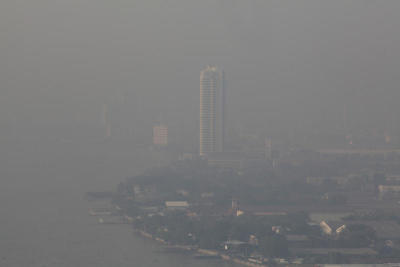 บรรยากาศมุมสูงบริเวณบางซื่อ ถูกปกคลุมด้วยฝุ่น PM 2.5