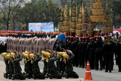 Troops practise parades for King's coronation