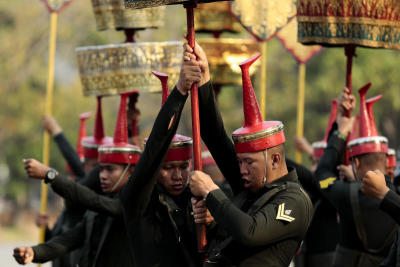 Troops practise parades for King's coronation