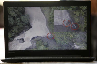 Jumbo pair dodges waterfall death trap