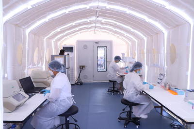 พิธีรับมอบห้องปฏิบัติการเคลื่อนที่ (Handover Ceremony of The Huo-Yan Air Laboratory) ที่ กรมวิทยาศาสตร์การแพทย์ กระทรวงสาธารณสุข